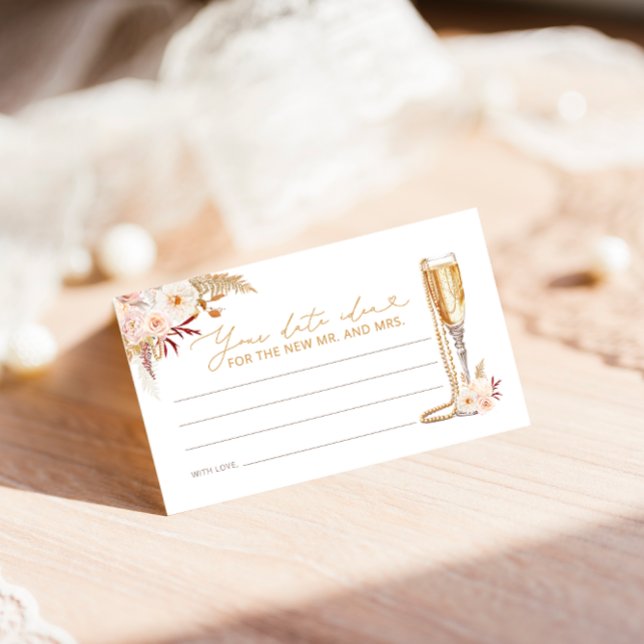 Pearls and Prosecco with Floral Date Night Ideas Enclosure Card (Creator Uploaded)