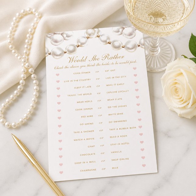Pearls and Prosecco Would She Rather Game Flyer (Pearls and Prosecco Would She Rather Game Flyer)
