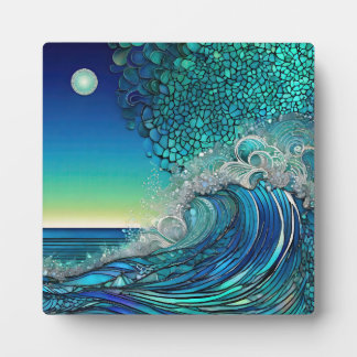 Pearls Beneath the Tide – Surreal Seascape Plaque