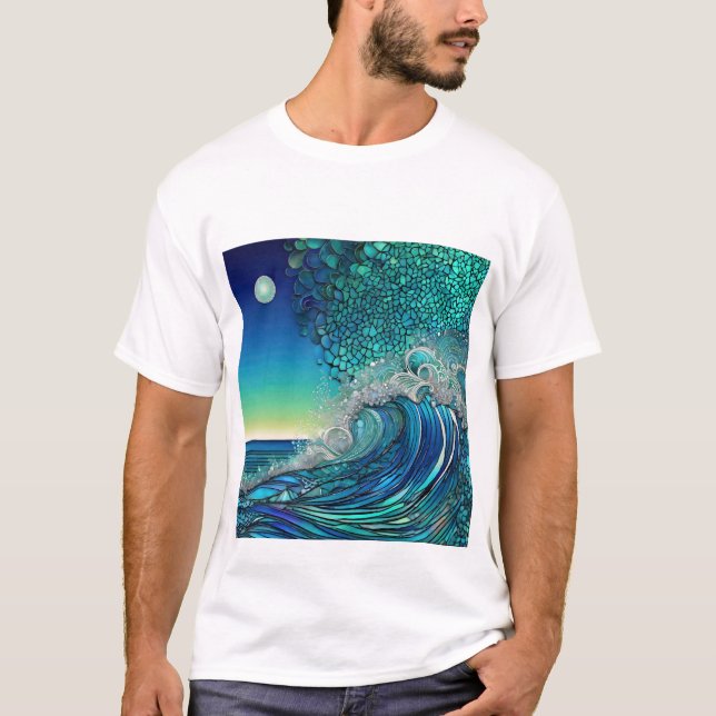 Pearls Beneath the Tide – Surreal Seascape T-Shirt (Front)