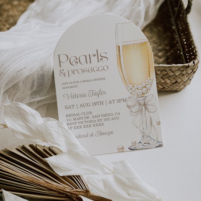 Pearls Bow & Recipe Request Bridal Shower Invitation (Creator Uploaded)