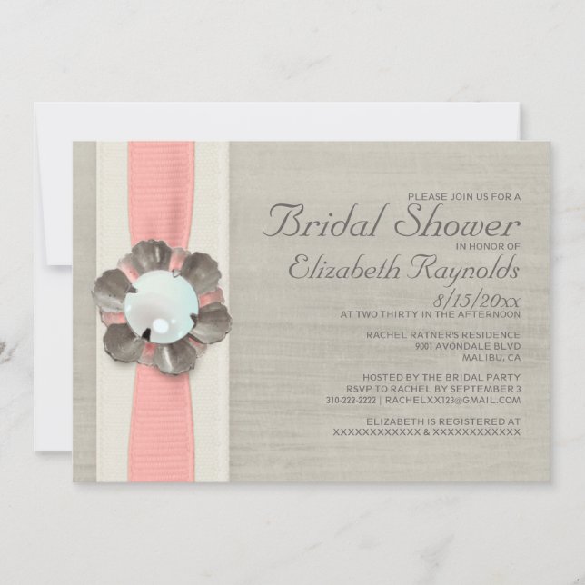Pearls Bridal Shower Invitations (Front)