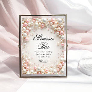Pearls Bridal Shower Mimosa Bar Poster