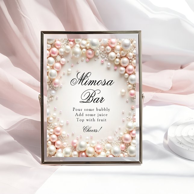 Pearls Bridal Shower Mimosa Bar Poster (Creator Uploaded)