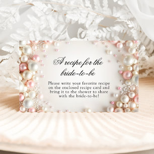 Pearls Bridal Shower Recipe for the Bride Enclosure Card