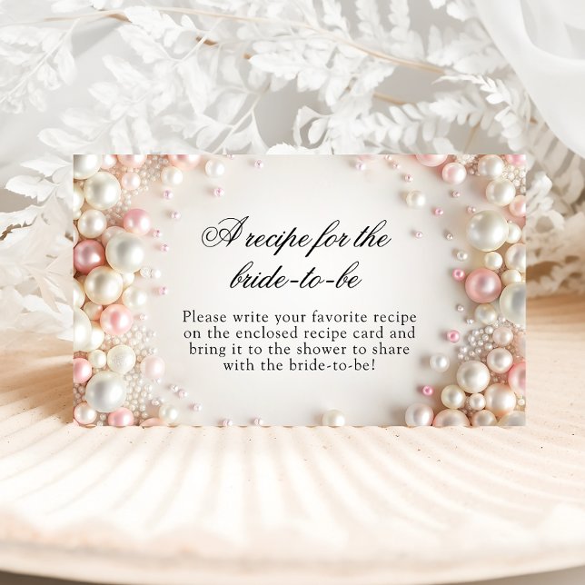 Pearls Bridal Shower Recipe for the Bride Enclosure Card (Creator Uploaded)