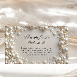 Pearls Bridal Shower Recipe for the Bride Enclosure Card