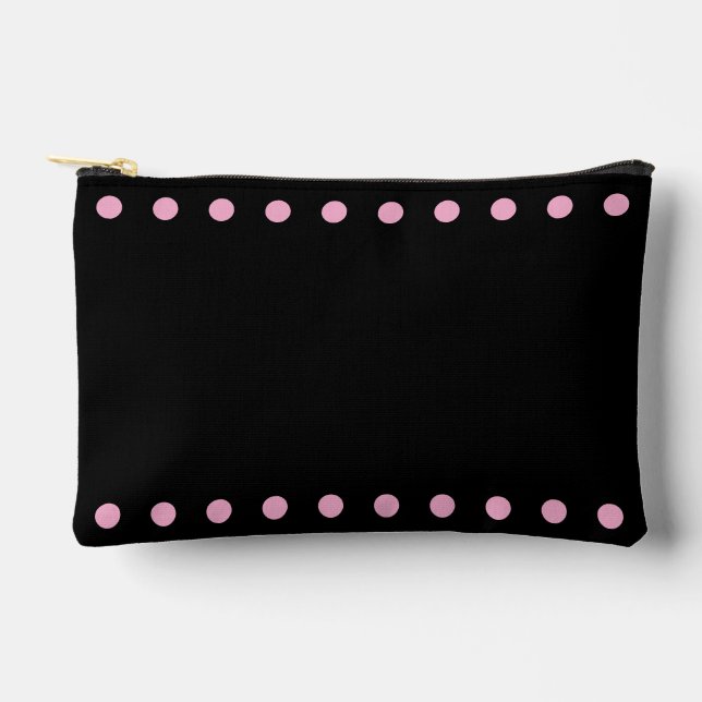Pearls Cosmetic Bag (Black & Pink) (Front)