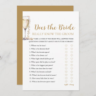 Pearls Does The Bride Really Know The Groom Game Invitation