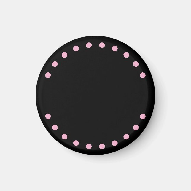 Pearls Fridge Magnet (Black & Pink) (Front)