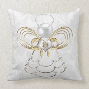 Pearls Gold Metallic Christmas Angel of Joy Cushion