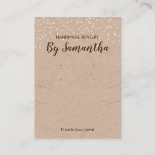 Pearls Handmade Earring And Necklace Kraft Display Business Card