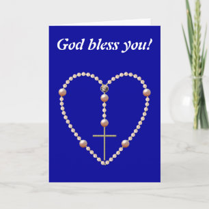 "Pearls" heart shaped Rosary Holiday Card