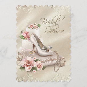 Pearls High Heel Shoe Bridal Shower Invitation
