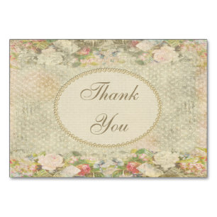 Pearls & Lace Shabby Chic Flowers Thank You