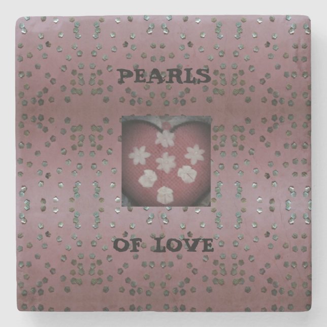 Pearls Of Love Stone Coaster (Front)