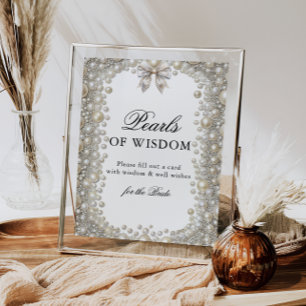 Pearls of Wisdom Bridal Shower Poster