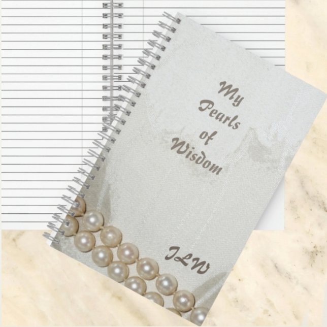 Pearls of Wisdom Elegant Stylish Customisable Notebook (Creator Uploaded)