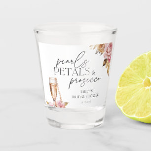 Pearls Petals & Prosecco Floral Bridal Shower Shot Glass