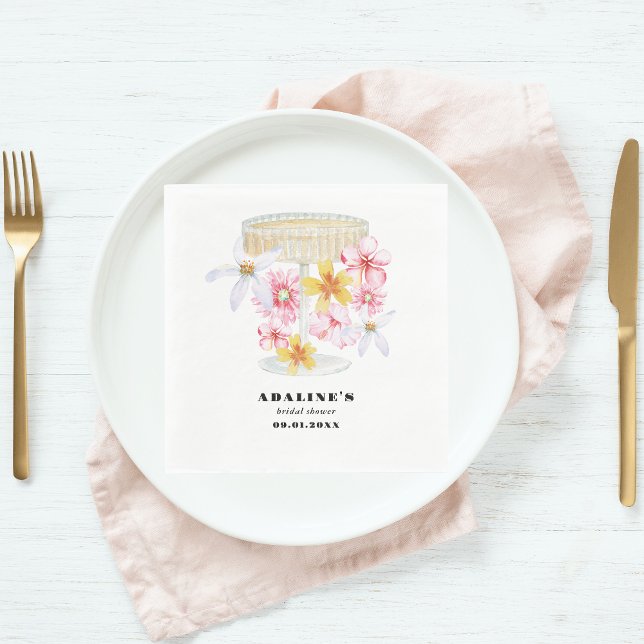 Pearls, Petals & Prosecco | Petals Bridal Shower Napkin (Creator Uploaded)