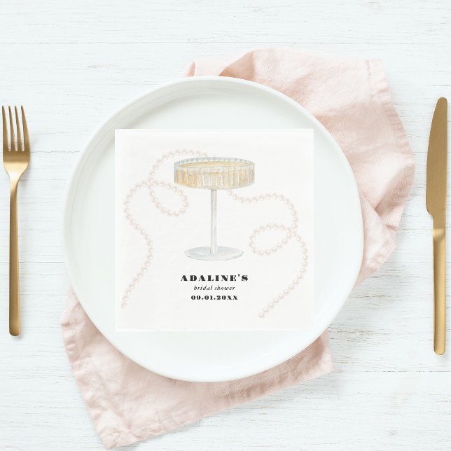 Pearls, Petals & Prosecco | Trendy Pearl Bridal Napkin (Creator Uploaded)