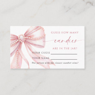 Pearls Pink Bow How Many Candies Shower Game card