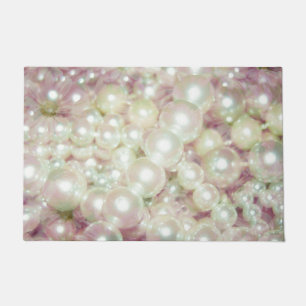 Pearls Pink Daisy Doormat