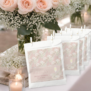 Pearls & Prosecco Babys Breath Blush Bridal Shower Favour Bag