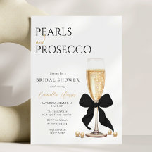 Pearls & Prosecco Black Bow Bridal Shower