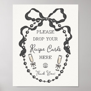 Pearls & Prosecco Black Coquette Bow Share Recipe Poster
