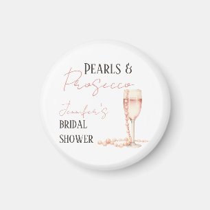 Pearls & Prosecco Blush Pink Bridal Shower Magnet