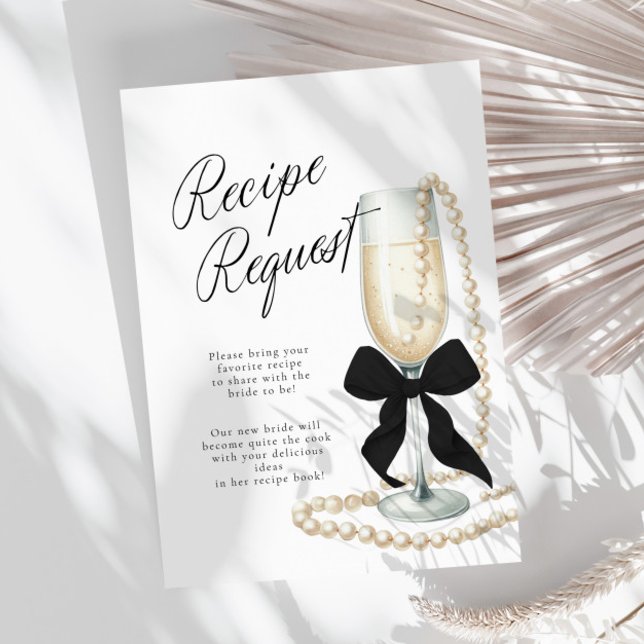 Pearls & Prosecco Bridal Recipe Enclosure Card (Creator Uploaded)