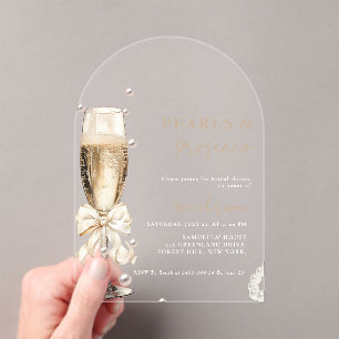 Pearls & Prosecco Bridal shower Acrylic Invitations