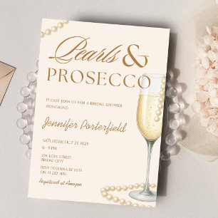 Pearls & Prosecco Bridal Shower Bridal Brunch Invitation