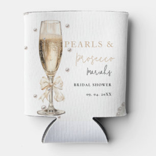 Pearls & Prosecco  Bridal shower Can Cooler