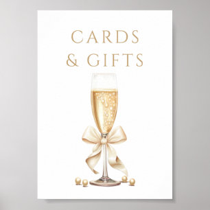 Pearls & Prosecco Bridal Shower Cards & Gifts Poster
