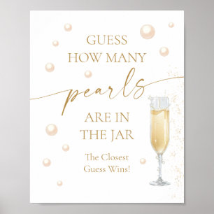 Pearls Prosecco Bridal Shower Guess How Many Game Poster
