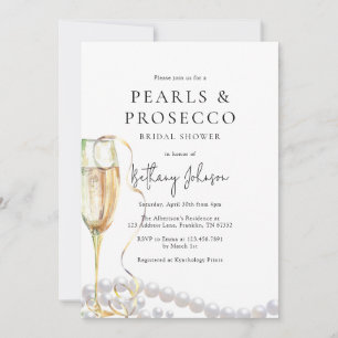 Pearls & Prosecco Bridal Shower Invitation