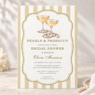 Pearls & Prosecco Bridal Shower Invitation