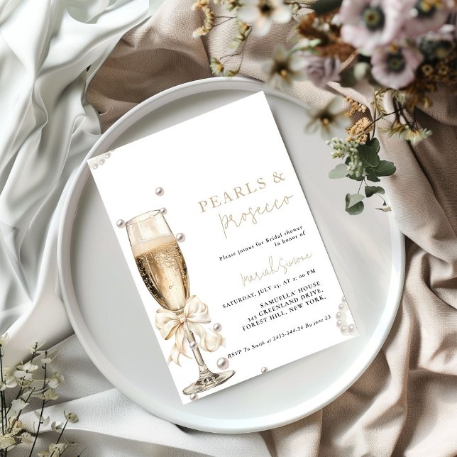 Pearls & Prosecco  Bridal shower Invitation (Creator Uploaded)