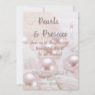 Pearls & Prosecco Bridal Shower Invite