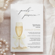 Pearls & Prosecco Bridal Shower Invite | Neutral