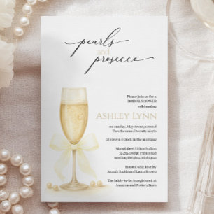 Pearls & Prosecco Bridal Shower Invite   Neutral