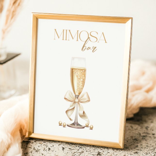 Pearls & Prosecco Bridal Shower Mimosa Bar Poster (Creator Uploaded)