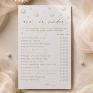 Pearls Prosecco Bridal Shower Over or Under Game