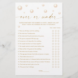 Pearls Prosecco Bridal Shower Over or Under Game