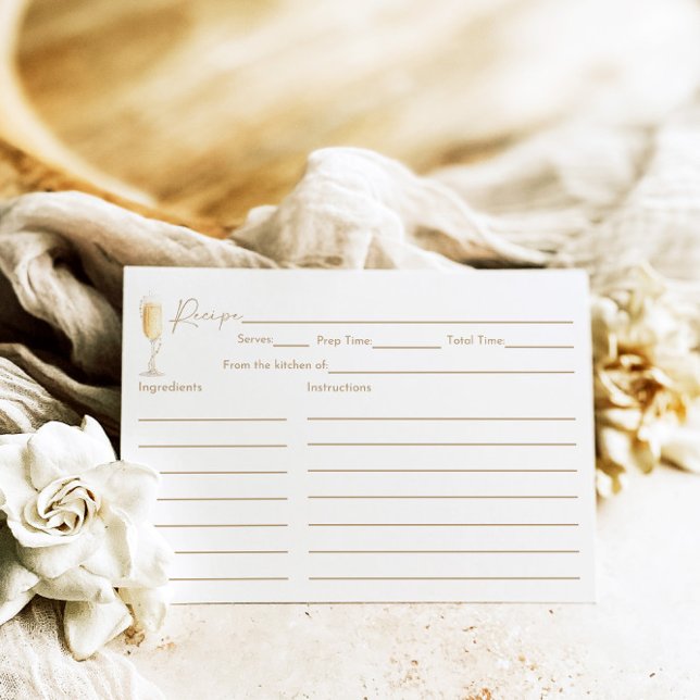 Pearls & Prosecco Bridal Shower Recipe Card (Creator Uploaded)