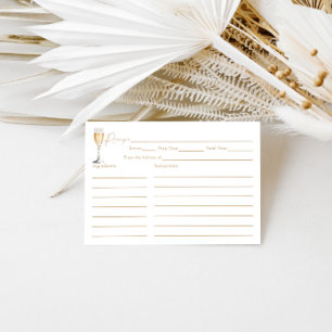 Pearls & Prosecco Bridal Shower Recipe Card