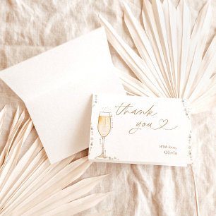 Pearls & Prosecco Bridal Shower Thank You Card
