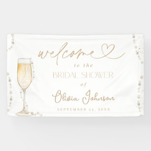 Pearls & Prosecco Bridal Welcome Sign Banner